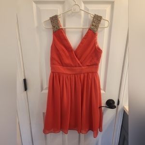 Coral flowy dress